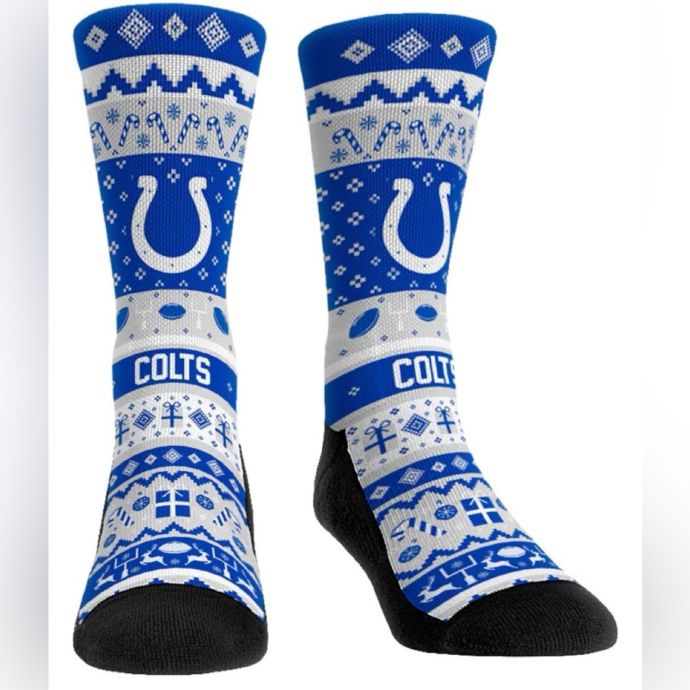 Indianapolis Colts Tacky Ugly Sweater Socks Sz. Men’s L/LX 9-13